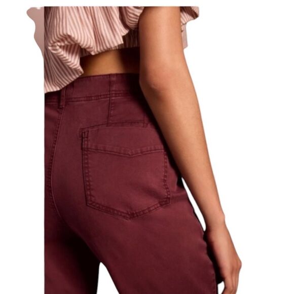 Pilcro Anthropologie Low-Rise Utility Demilune Pants in plum 29 - Picture 3 of 6